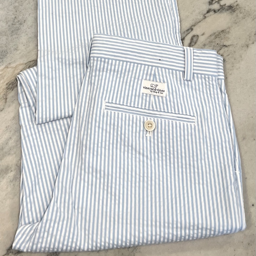 New Vineyard Vines Boys' Stretch Seersucker Breaker Pants size 18 NWOT